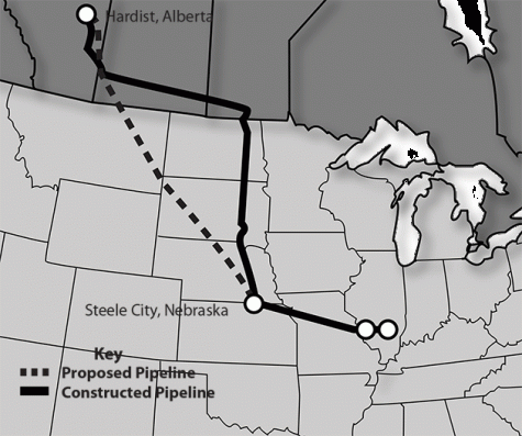 The proposed pipeline will extend from Hardist, Alberta to Steele City, Nebraska. The pipeline will connect to a refinery in Nederland, Texas, which is 263.7 miles from New Orleans. 
